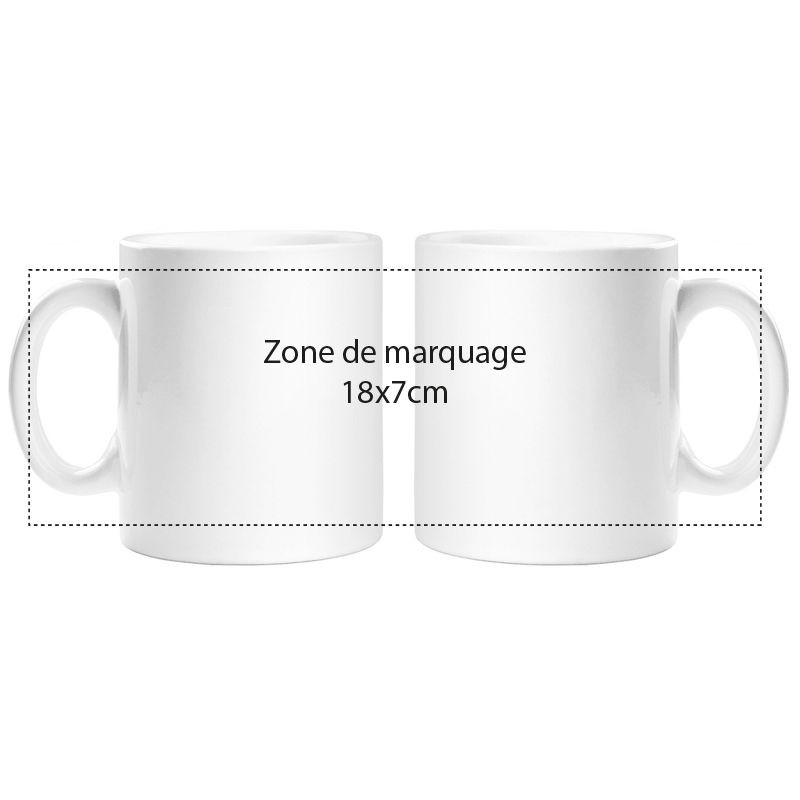 Mug en céramique personnalisé en couleurs d'une contenance de 325 ml